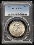 1945 Walking Liberty Half Dollar, MS64 PCGS. (23298)