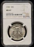 1945 Walking Liberty Half Dollar, MS67 NGC. (23302)