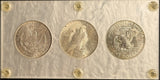 3pc BU 20th Century Dollar Set in a Capitol Holder 1888, 1922, 1971S (23514)