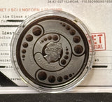 2021 Scottsdale Mint, Ghana Alien 1oz Silver Black Rhodium OGP. Great Eye Appeal