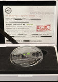 2021 Scottsdale Mint, Ghana Alien 1oz Silver Black Rhodium OGP. Great Eye Appeal