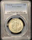 1942-D Walking Liberty Half Dollar, MS65 PCGS (23532)