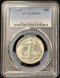 1942-S Walking Liberty Half Dollar, MS64 PCGS (23544)