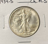 1934-S Walking Liberty Half Dollar, Choice Uncirculated. (23630)