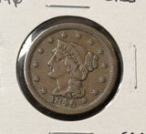 1846 Braided Hair Large Cent, Nicely Circulated, (23634)