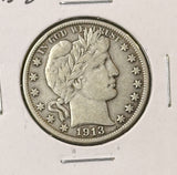 1913-D Barber Half Dollar, Nice Original VF+ (23646)