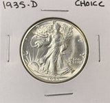 1935-D Walking Liberty Half Dollar, Choice Uncirculated. (23674)