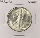 1936-D Walking Liberty Half Dollar, Choice Uncirculated. (23680)