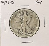 1921-D Walking Liberty Half Dollar, Key Date  Nicely Circulated. (23684)
