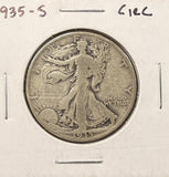 1935-S Walking Liberty Half Dollar, Circulated. (23741)