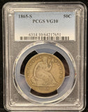 1865-S Seated Liberty Half Dollar, VG10 PCGS. (23840)