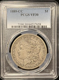 1889-CC Morgan Silver Dollar, KEY DATE, VF30 PCGS (23842)