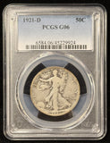 1921-D Walking Liberty Half Dollar, Key Date, G06 PCGS (23856)
