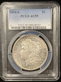 1894-S Morgan Silver Dollar, KEY DATE, AU55 PCGS (23858)