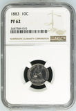1883-P Seated Liberty Dime, PF62 NGC (23862)