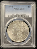 1898-S Morgan Silver Dollar, Better Date, AU58 PCGS (23870)
