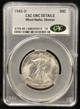 1945-D Walking Liberty Half Dollar, Unc Details CACG (23872)