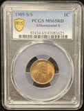 1909-S/S Lincoln Wheat Cent, MS65RD PCGS GS. (23880)
