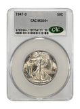 1947-D Walking Liberty Half Dollar, MS64+ CACG (23951)