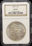 1885-S Morgan Silver Dollar, AU55 NGC. (24048)