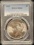 1925-P Peace Silver Dollar, MS64 PCGS, (24072)