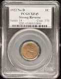 1922 No D Strong Reverse Lincoln Wheat Cent, Key Date. XF45 PCGS (24098)