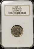 1913-P T-1 Buffalo Nickel, MS65 NGC. (24105)