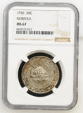 1936 Norfolk Commemorative Half Dollar, MS67 NGC (24111)