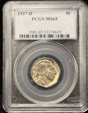 1937-D Buffalo Nickel, MS65 PCGS. (24113)