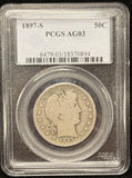 1897-S Barber Half Dollar, AG03 PCGS. (24116)
