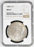 1888-S Morgan Silver Dollar, MS61 NGC. (24148)