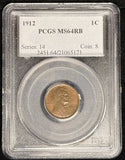 1912-P Lincoln Wheat Cent, MS64RB. PCGS.  (24174)