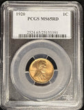 1920-P Lincoln Wheat Cent, MS65RD. PCGS.  (24176)