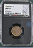 1864 Bronze Indian Head Cent, MS65BN NGC VaultBox,  (24190)