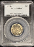 1937-D Buffalo Nickel, MS65 PCGS. (24200)