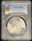 1885-S Morgan Silver Dollar, MS64 PCGS GS. (24212)