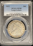 1832 Capped Bust Half Dollar, Lrg Letter, XF45 PCGS. (24222)