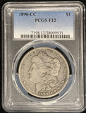 1890-CC Morgan Silver Dollar, F12 PCGS. (24226)