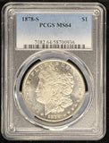 1878-S Morgan Silver Dollar, MS64 PCGS (24238)