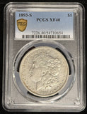 1893-S Morgan Silver Dollar, Key Date, Problem Free XF40 PCGS GS (24326)