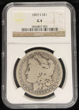 1893-S Morgan Silver Dollar, Key Date, Problem Free G-04 NGC (24328)