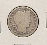 1899-S Barber Quarter, Nicely Circulated. (24356)