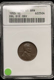 1955/55 DDO Lincoln Cent ANACS Soapbox MS61BN (24367)