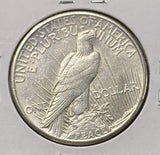1921-P Peace Silver Dollar, Key Date. AU Details (24386)