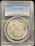 1893-O Morgan Silver Dollar, Key Date, MS62 PCGS (24470)