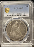 1871-P Seated Liberty Silver Dollar, F12 PCGS GS (24496)