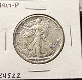1917-P Walking Liberty Half Dollar, Nice AU. (24522)