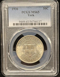 1936-P York Commemorative Half Dollar, MS65 PCGS, (24604)