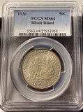 1936-P Rhode Island Commemorative Half Dollar, MS64 PCGS, (24606)