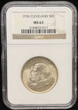 1936-P Cleveland Commemorative Half Dollar, MS63 NGC, (24608)
